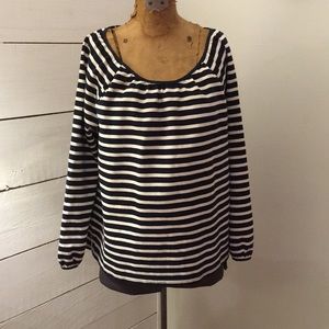 Jcrew women’s striped peasant top size M